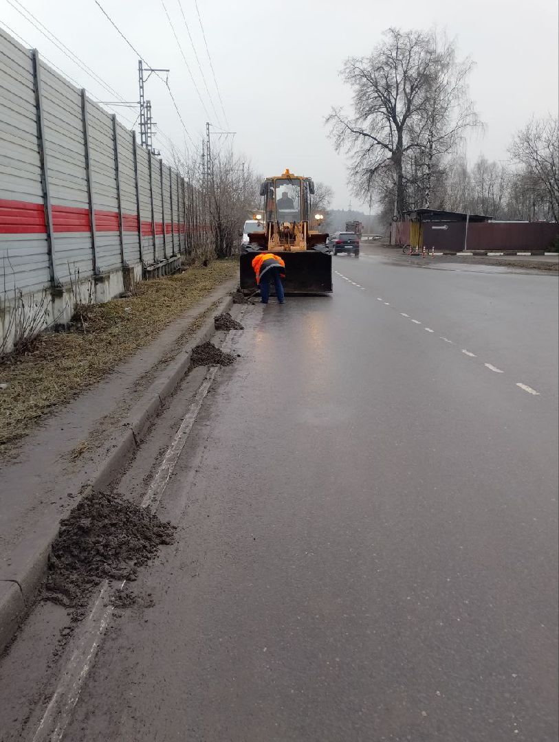 пушкино, коммунальные службы, уборка города, весенний период,дороги, остановки,общественные территории,