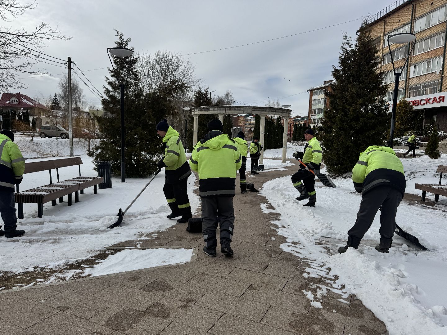 Шаховская, очистка снега, снегопад,