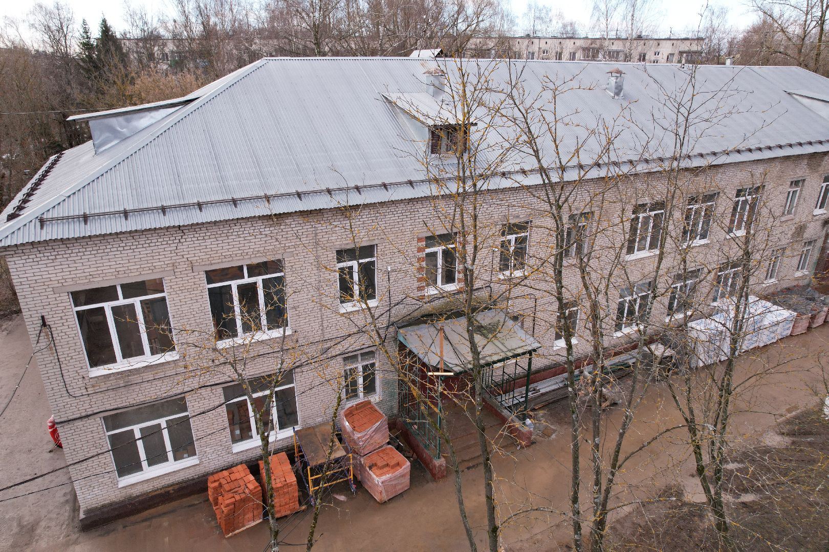 видео с коптера, химки, ремонт гимназии 23,