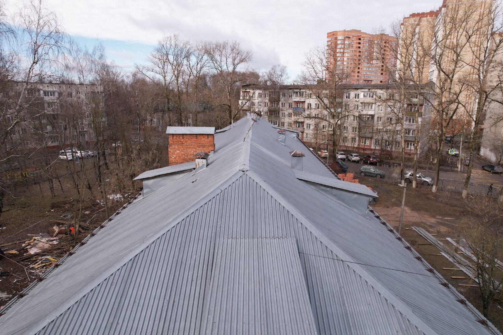 видео с коптера, химки, ремонт гимназии 23,