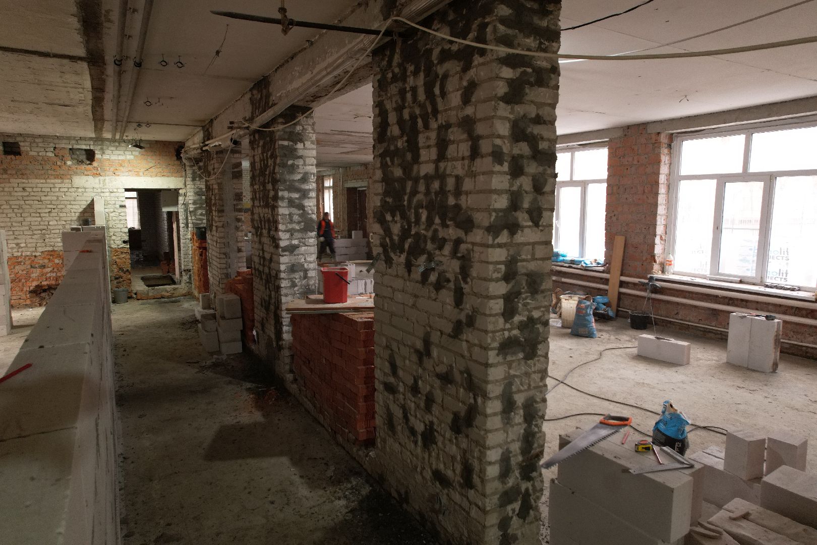 видео с коптера, химки, ремонт гимназии 23,