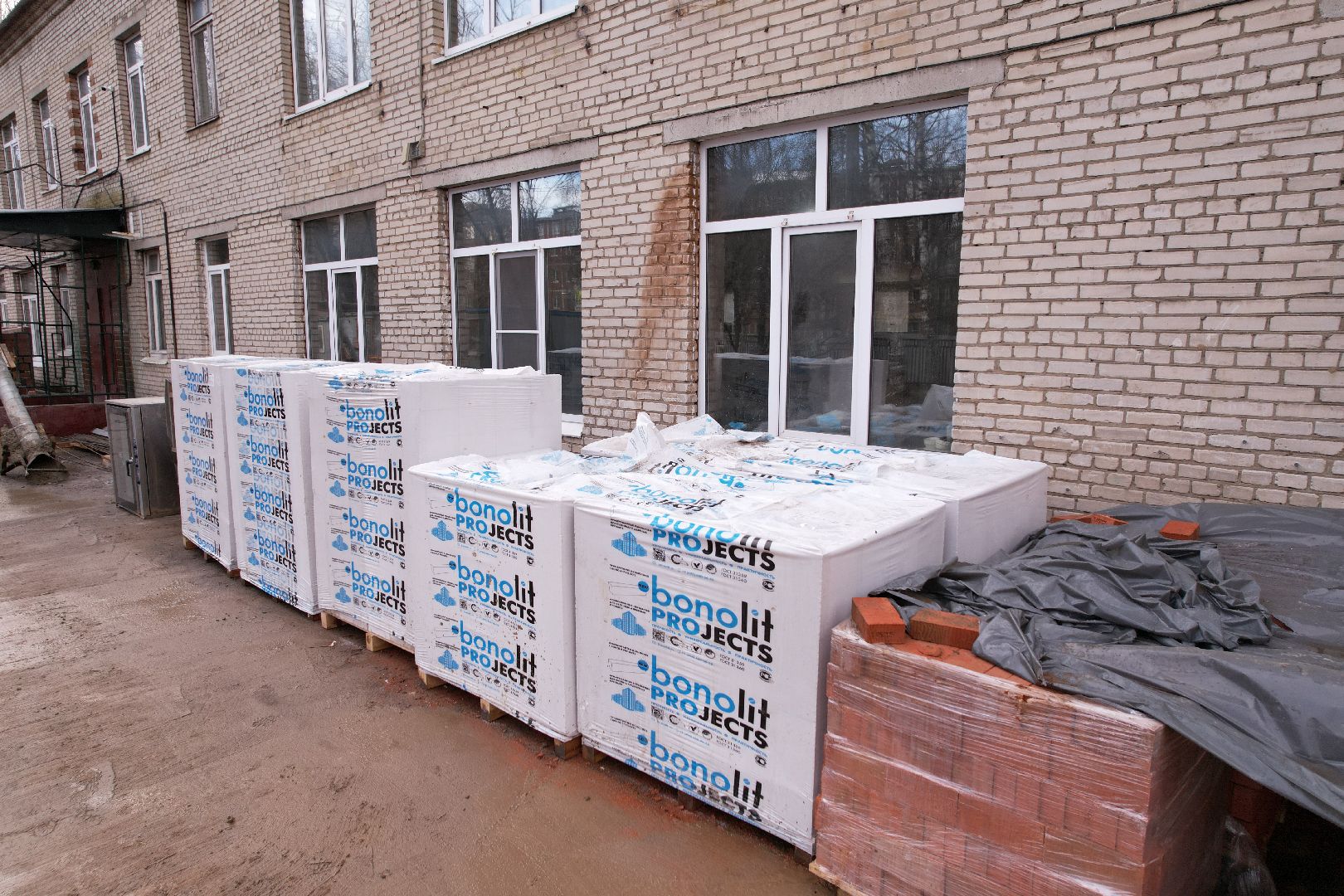 видео с коптера, химки, ремонт гимназии 23,