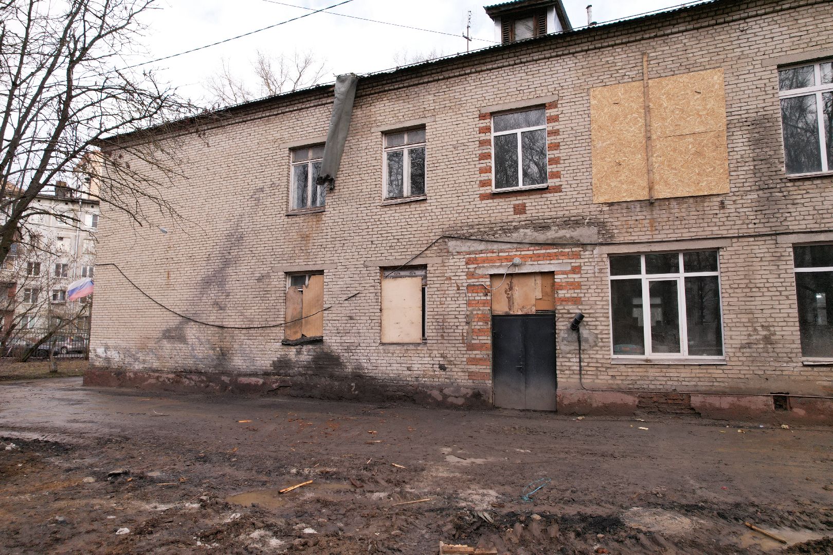 видео с коптера, химки, ремонт гимназии 23,