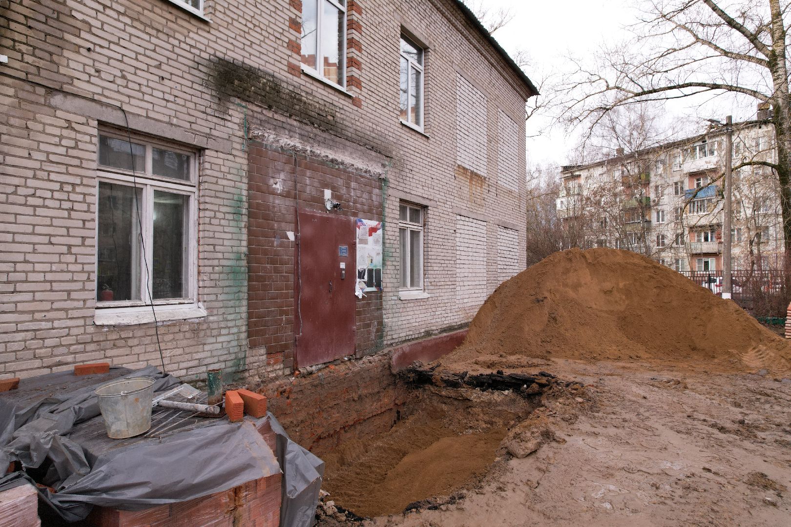 видео с коптера, химки, ремонт гимназии 23,