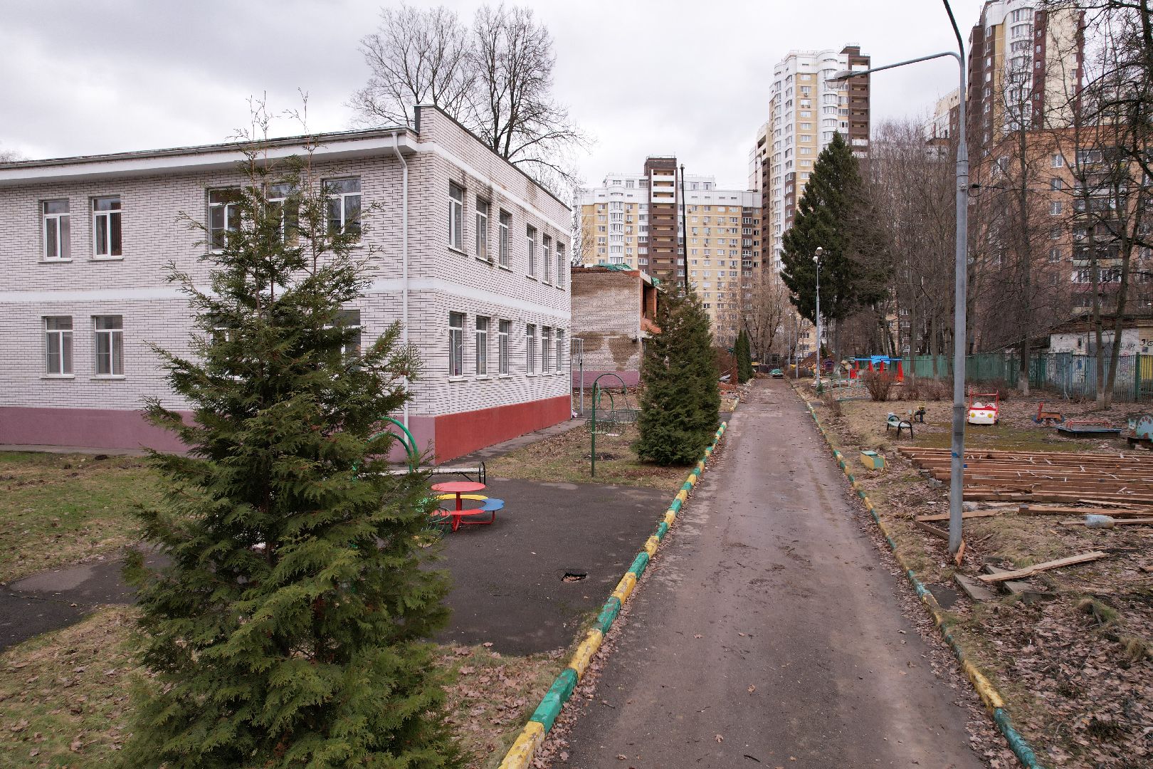 видео с коптера, химки, капремонт детского сада, лицей 7 детский сад,