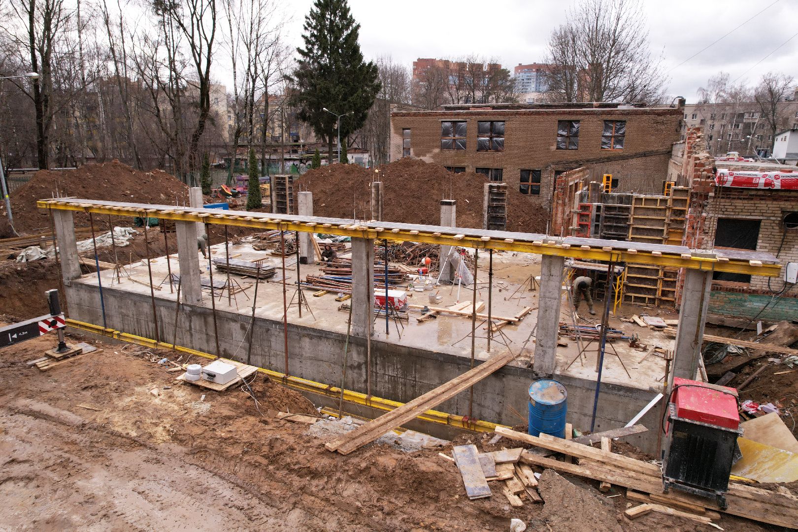 видео с коптера, химки, капремонт детского сада, лицей 7 детский сад,