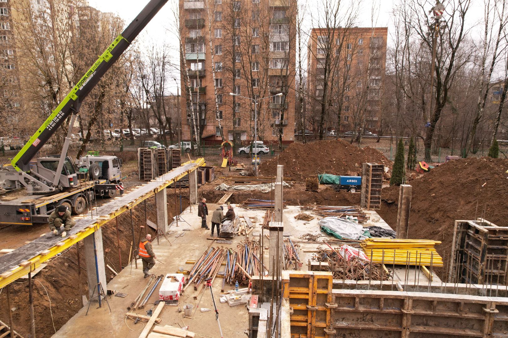 видео с коптера, химки, капремонт детского сада, лицей 7 детский сад,