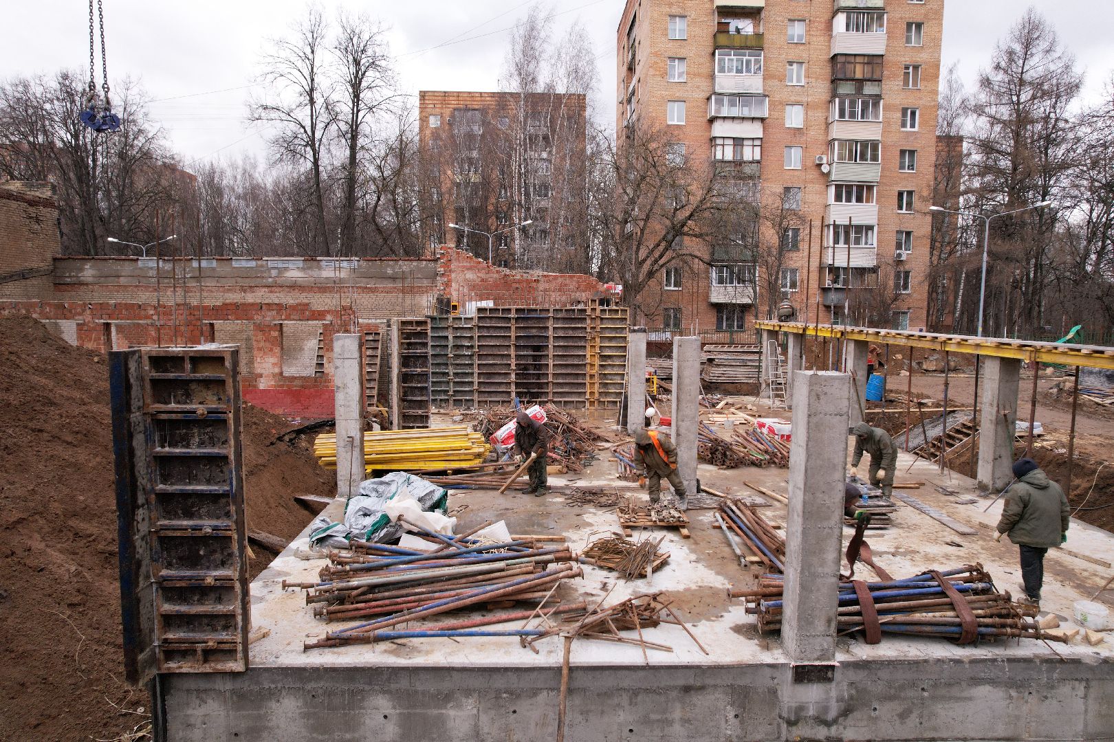 видео с коптера, химки, капремонт детского сада, лицей 7 детский сад,