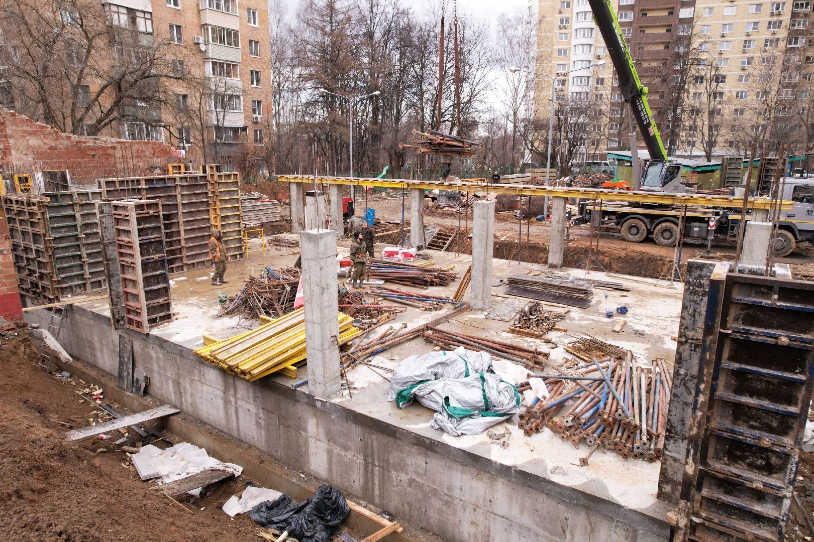видео с коптера, химки, капремонт детского сада, лицей 7 детский сад,