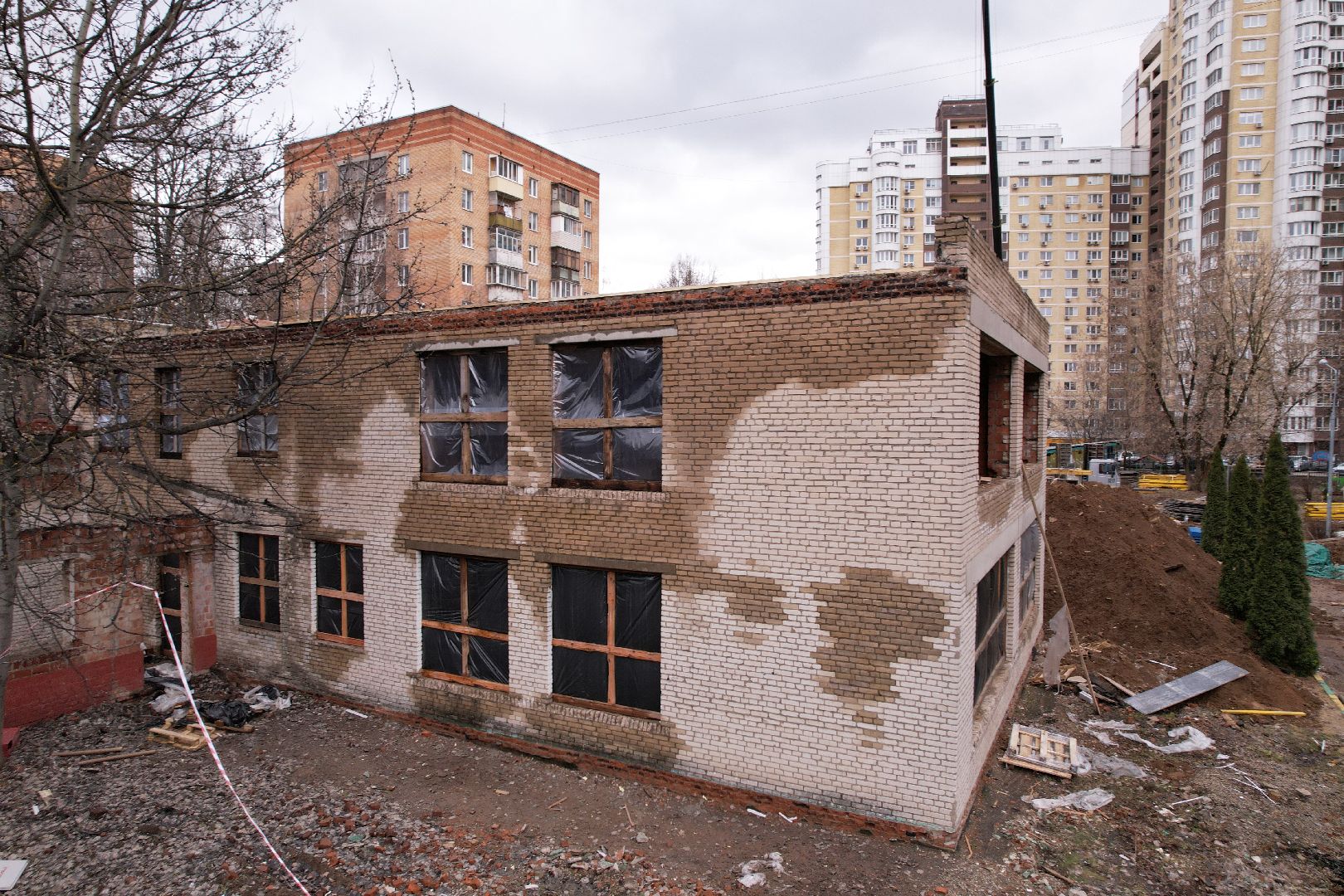 видео с коптера, химки, капремонт детского сада, лицей 7 детский сад,