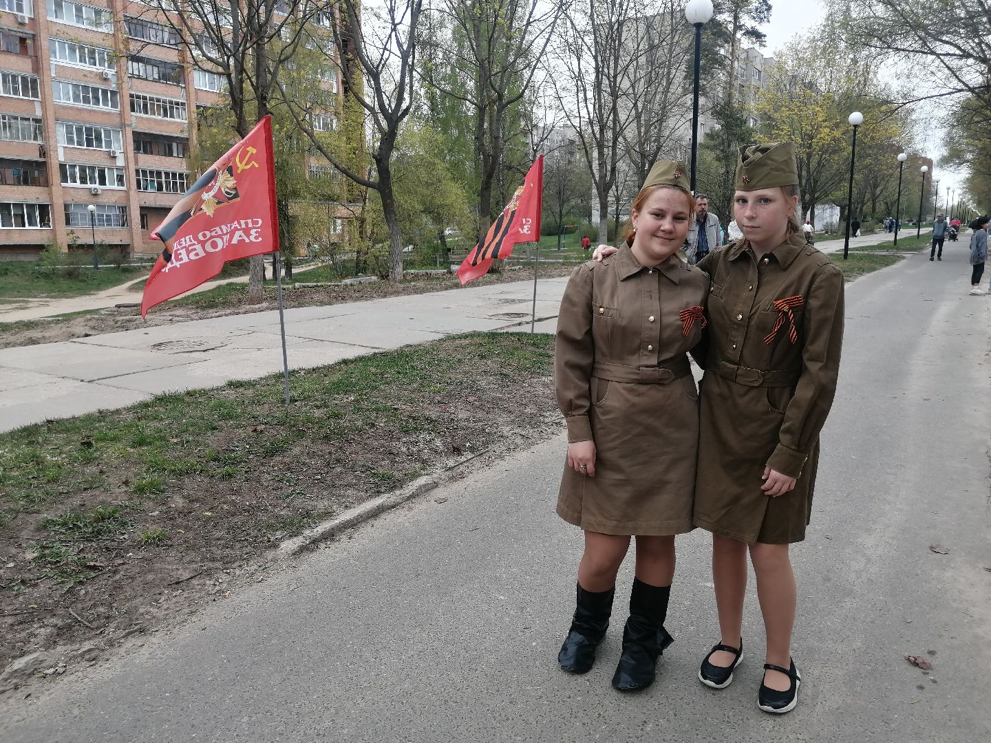 георгиевская ленточка, акция, День победы, Протвино, волонтеры