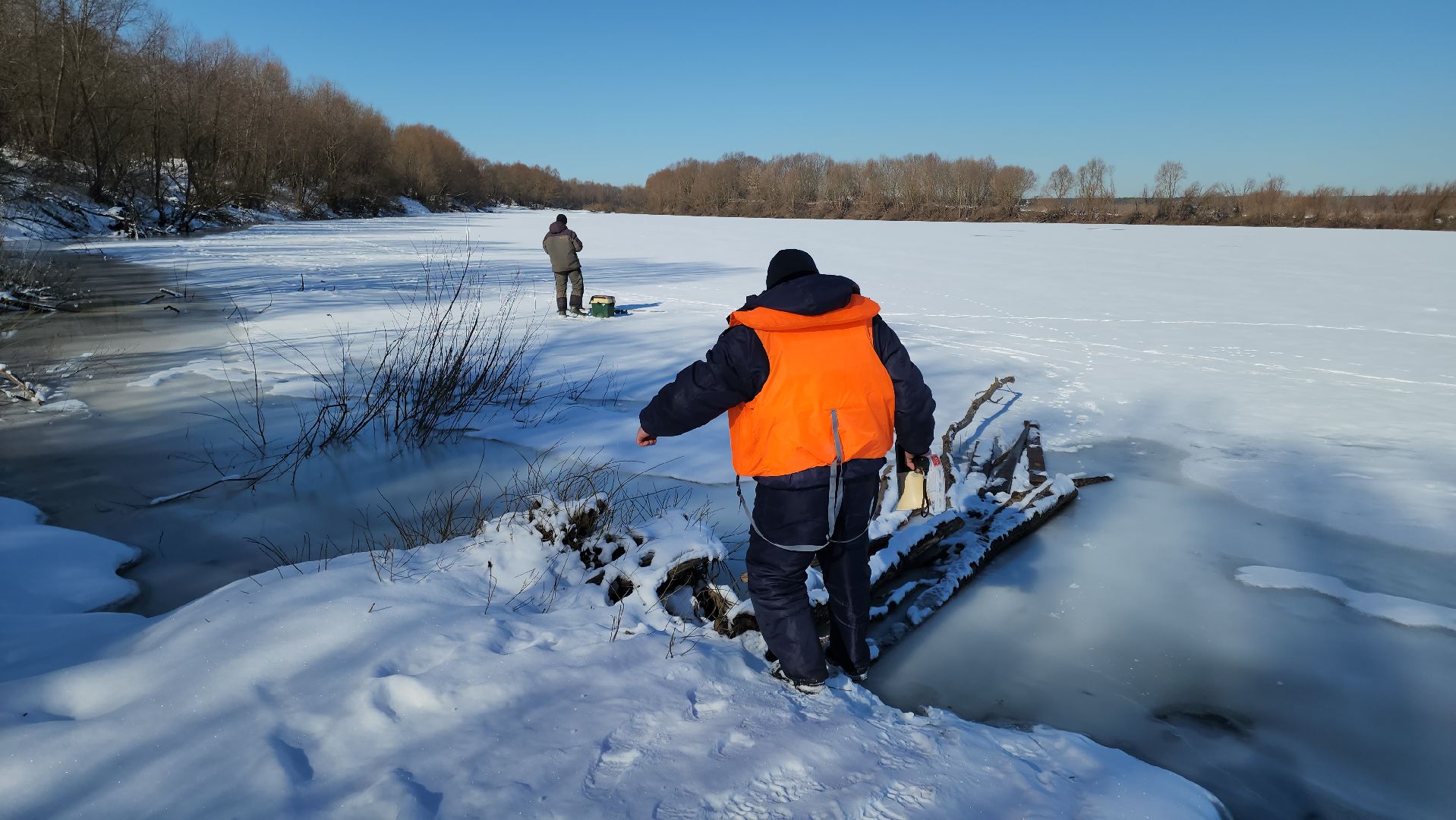 кашира, река, ока, спасатели, рыбаки, тонкий лед, чс, 112,