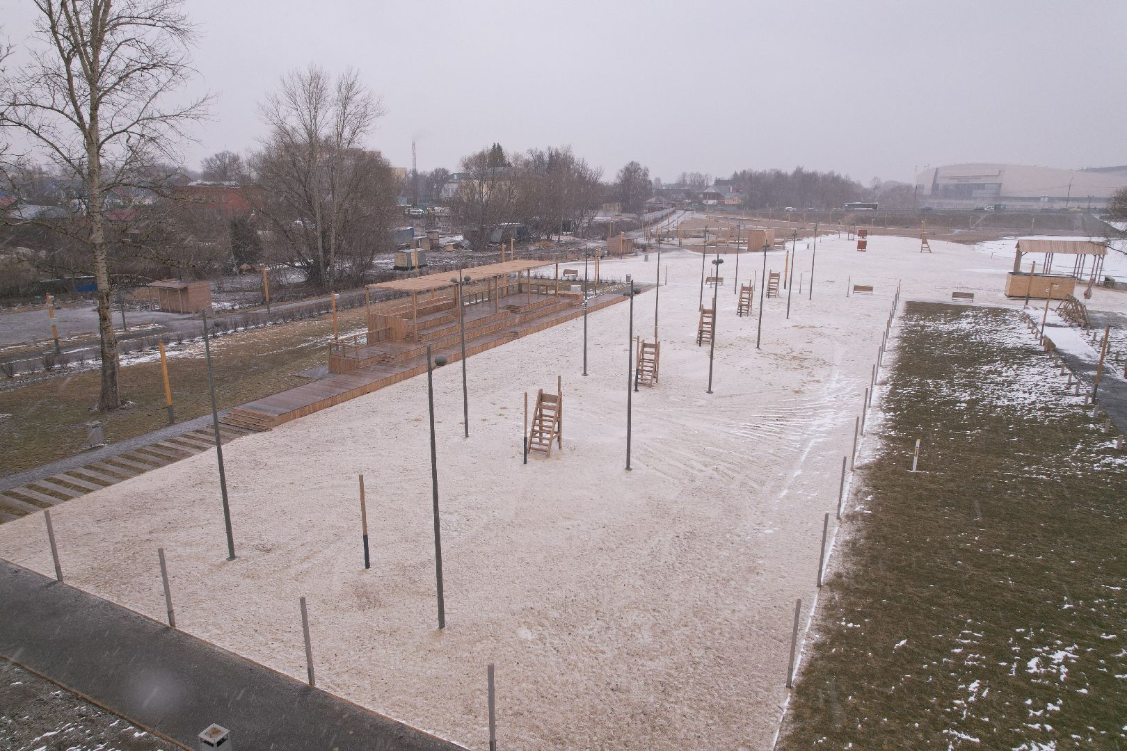 видео с коптера, коломна благоустройство, набережная реки коломенка,