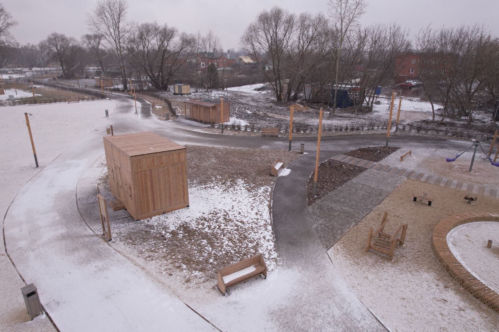 видео с коптера, коломна благоустройство, набережная реки коломенка,