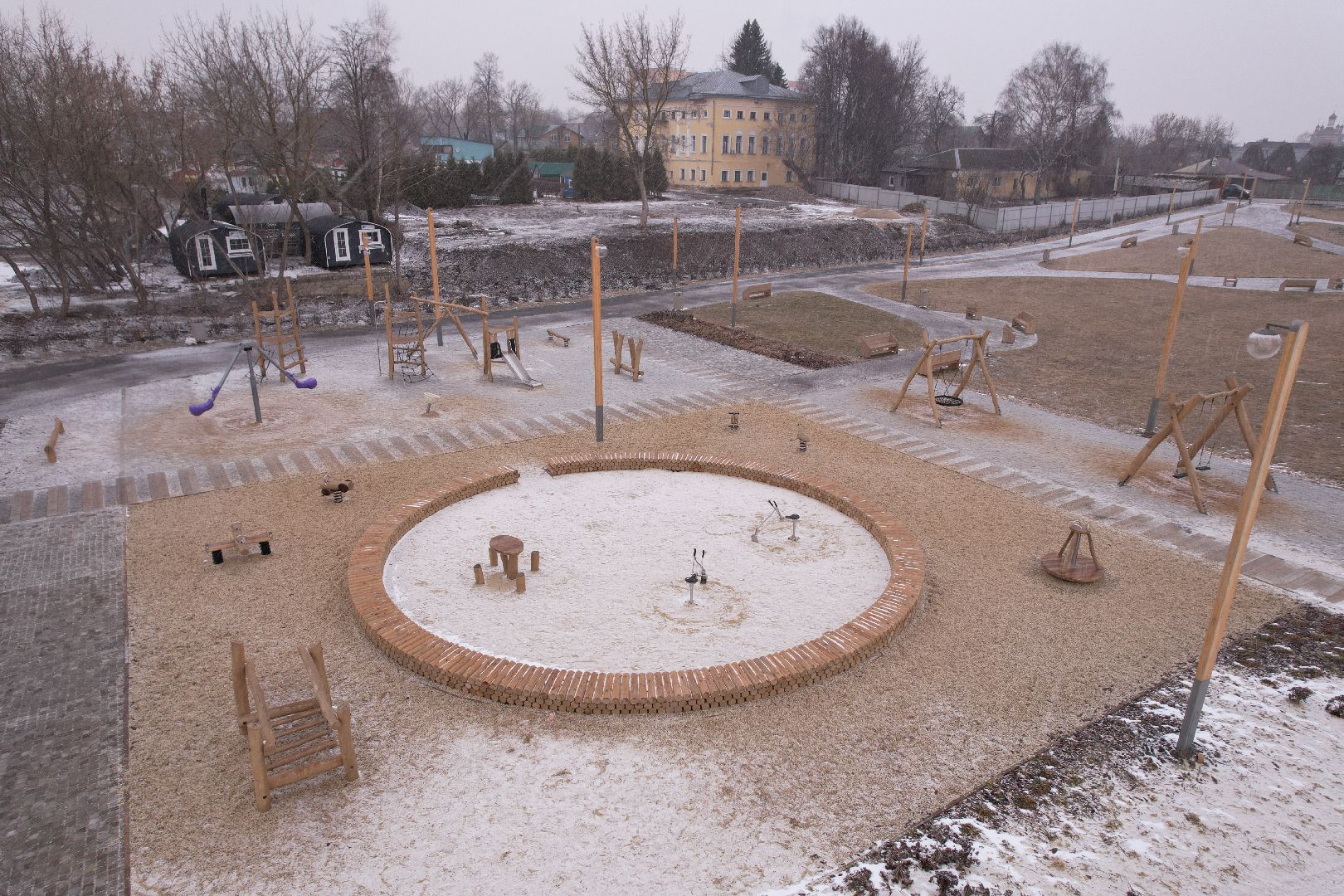 видео с коптера, коломна благоустройство, набережная реки коломенка,