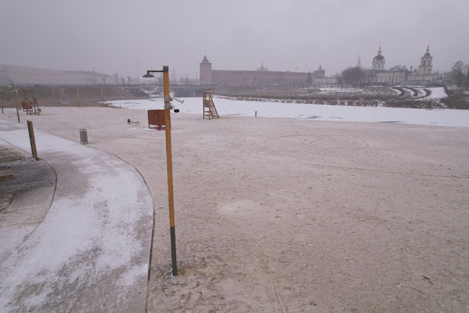 видео с коптера, коломна благоустройство, набережная реки коломенка,