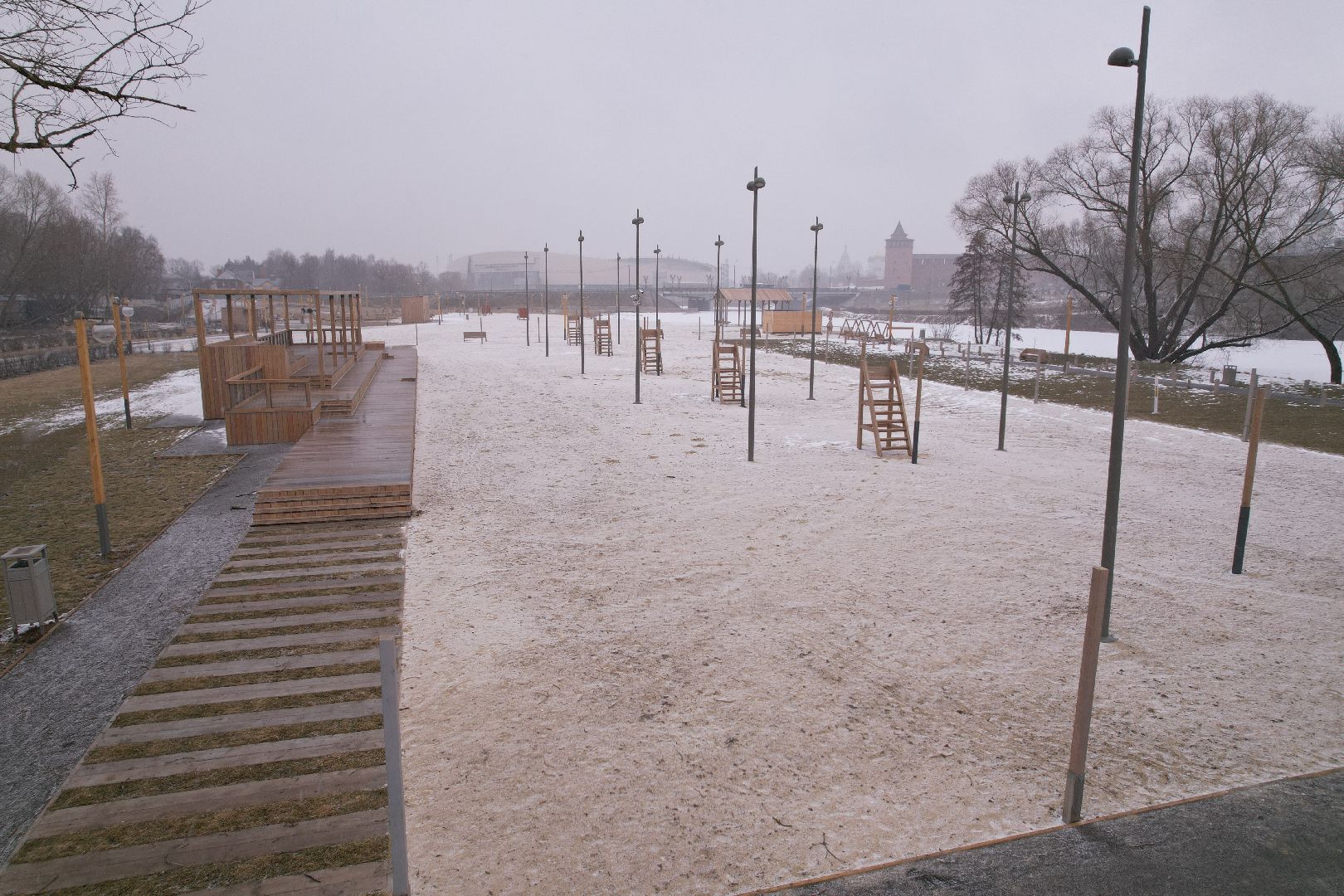 видео с коптера, коломна благоустройство, набережная реки коломенка,