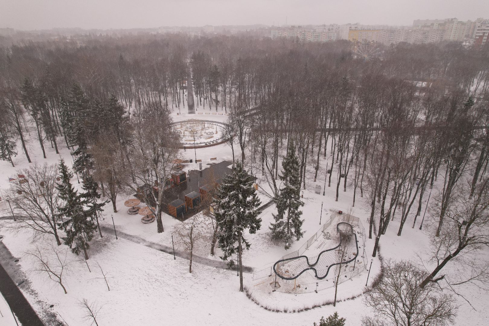 видео с коптера, парк мира в коломне,