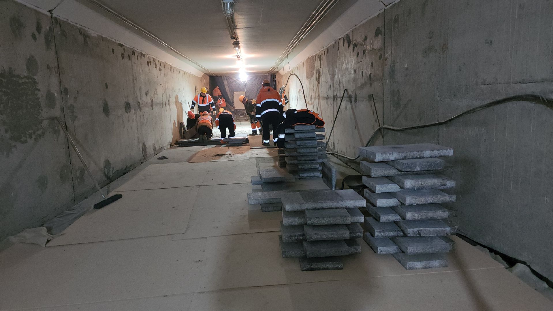 люберцы, подземный пешеходный переход, строительство, строители,