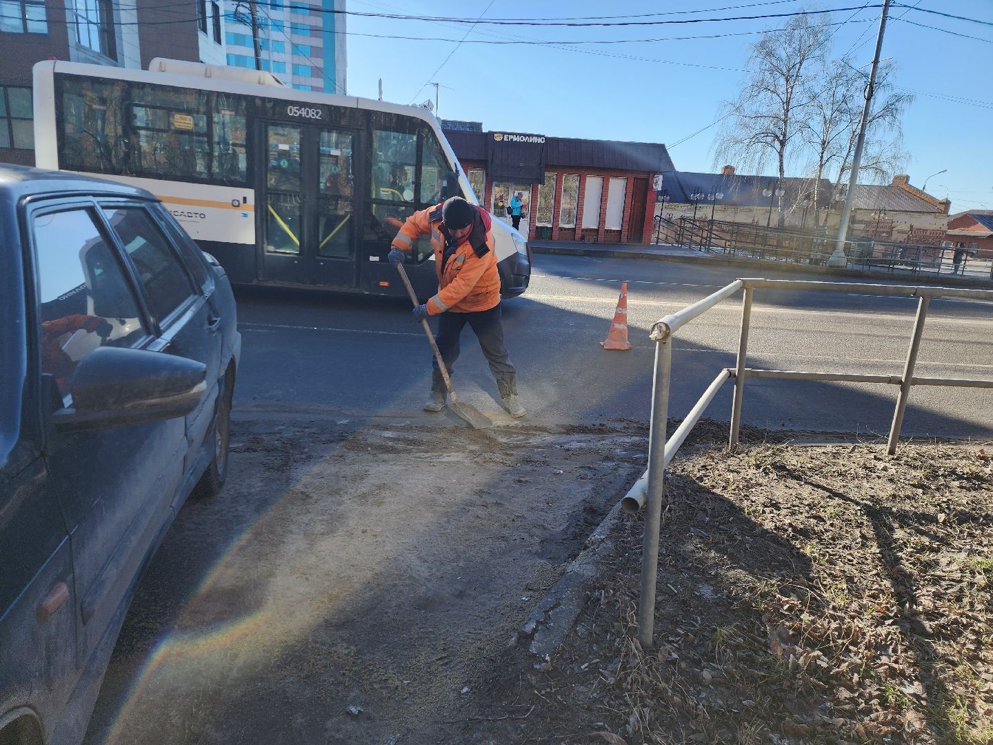 серпухов, подмосковье, уборка улиц,