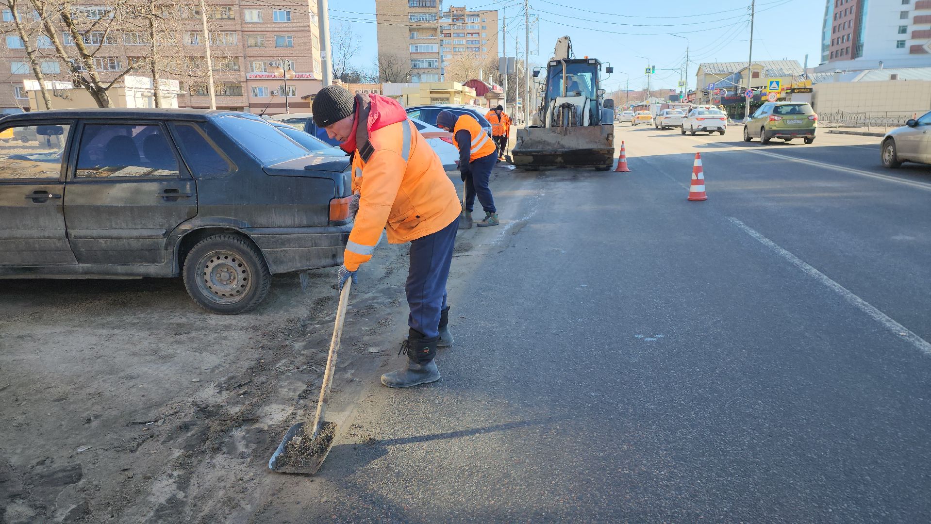 серпухов, подмосковье, уборка улиц,
