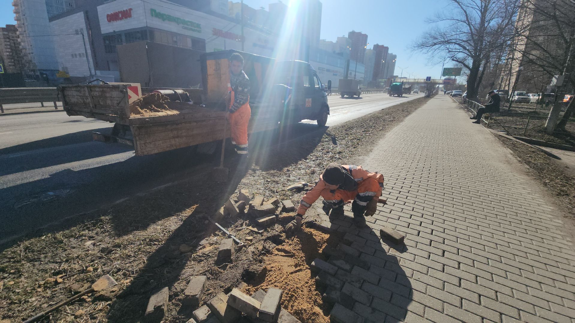долгопрудный, новый бульвар, Лихачевский проспект, ремонт тротуаров,
