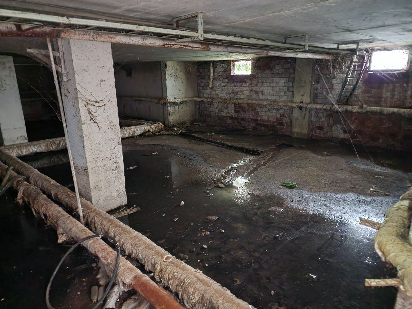 Чехов, Вишневый бульвар 4а, жилой дом, подтопление подвала, протечка, грунтовые воды, засор канализации, запахи канализации, комары, сырость, устранение проблемы, откачка воды, просушка, дезинфекция,