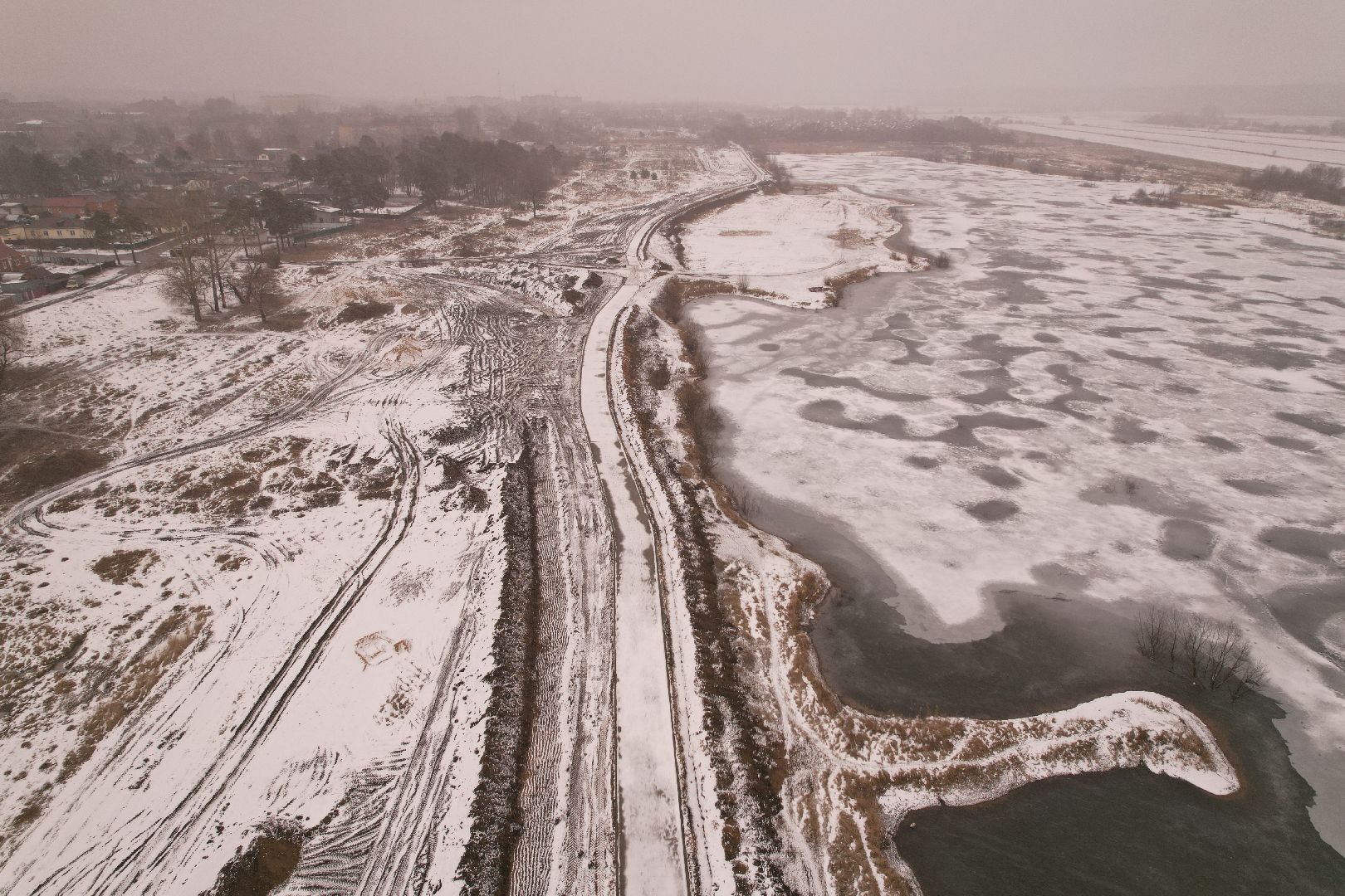 видео с коптера, коломна, благоустройство в озерах, карьер западный,
