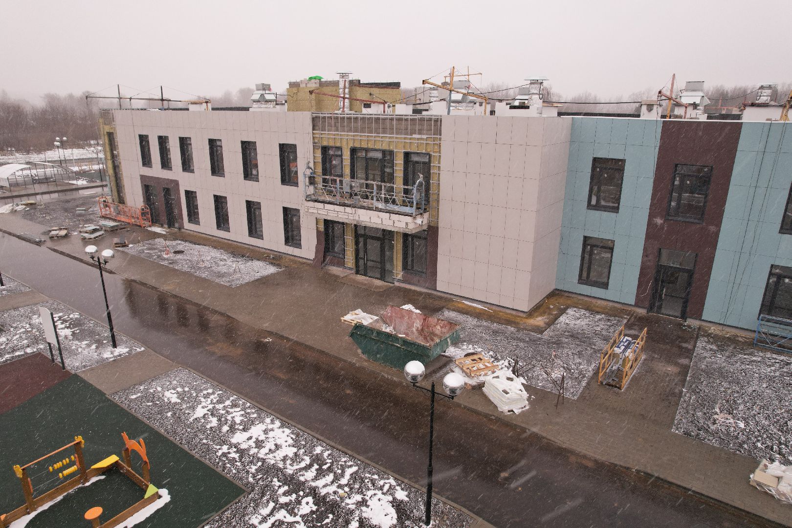 видео с коптера, коломна, детский сад в подлипки-город,