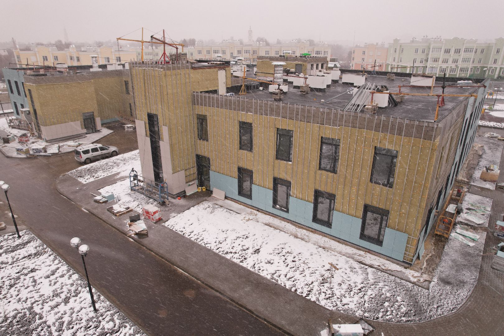 видео с коптера, коломна, детский сад в подлипки-город,