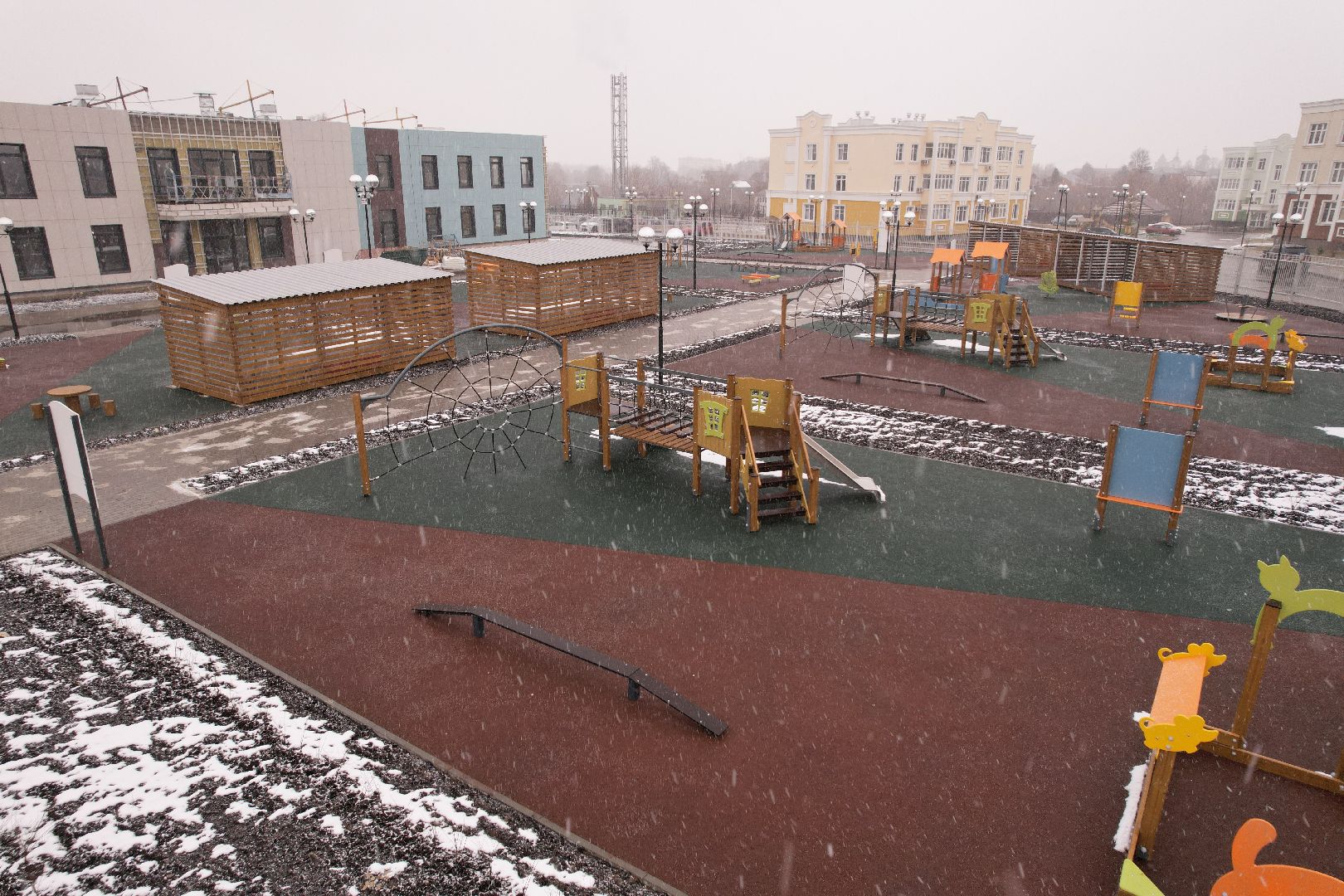 видео с коптера, коломна, детский сад в подлипки-город,
