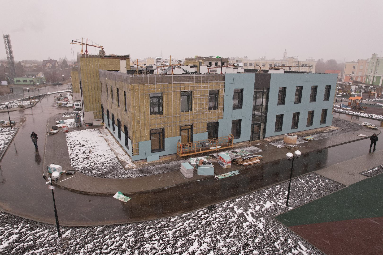 видео с коптера, коломна, детский сад в подлипки-город,