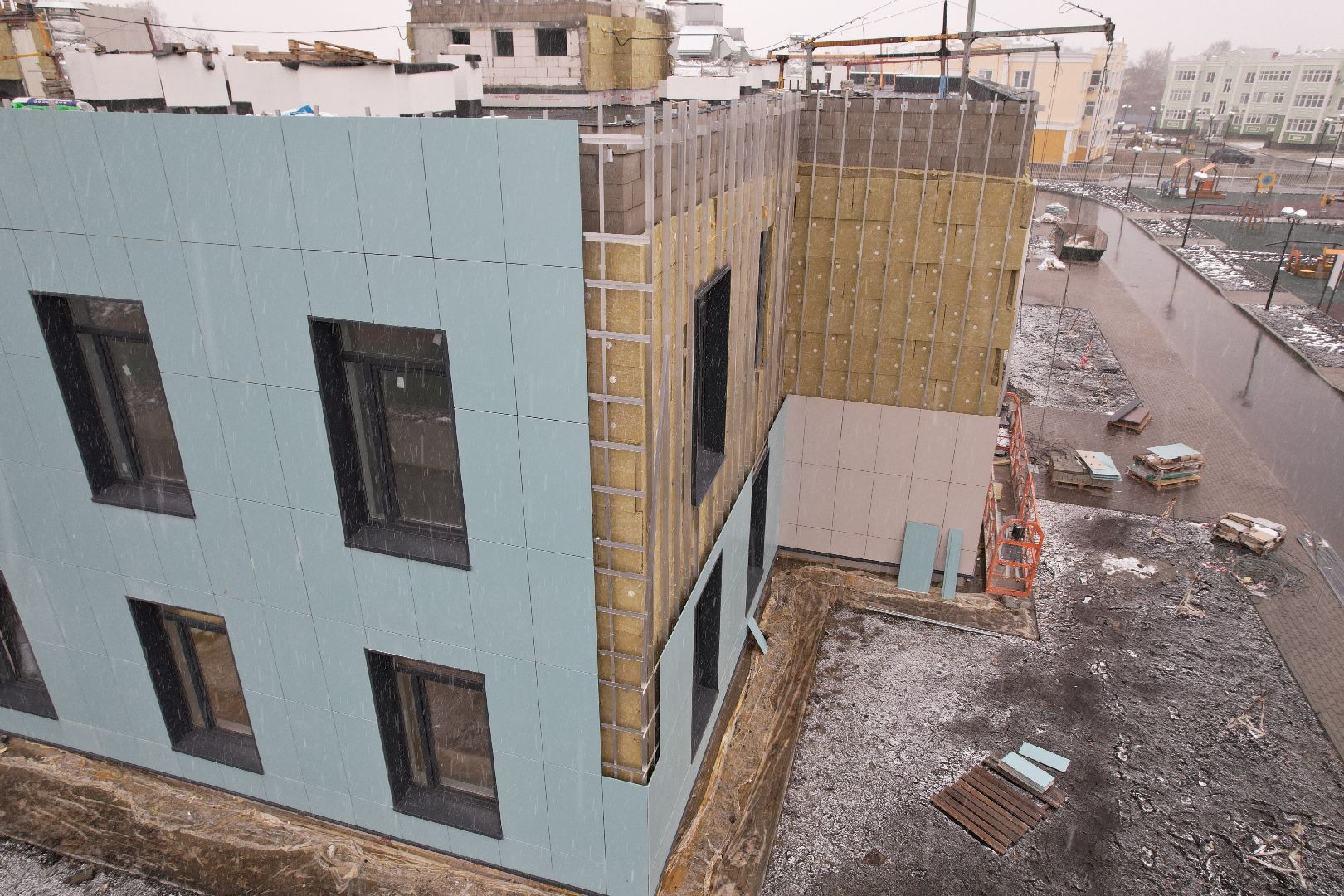 видео с коптера, коломна, детский сад в подлипки-город,