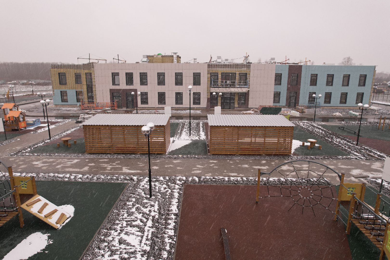 видео с коптера, коломна, детский сад в подлипки-город,