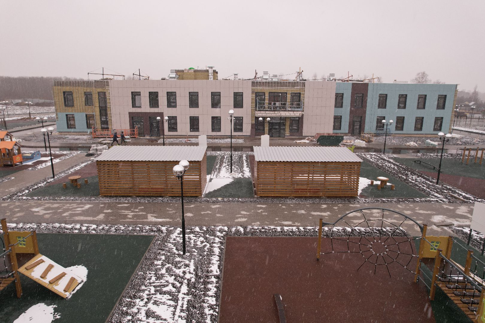 видео с коптера, коломна, детский сад в подлипки-город,