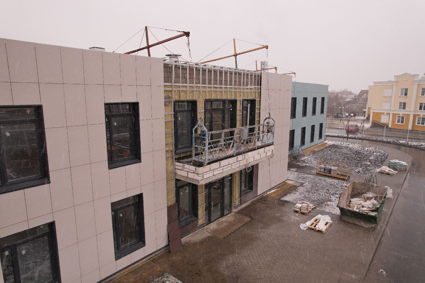 видео с коптера, коломна, детский сад в подлипки-город,