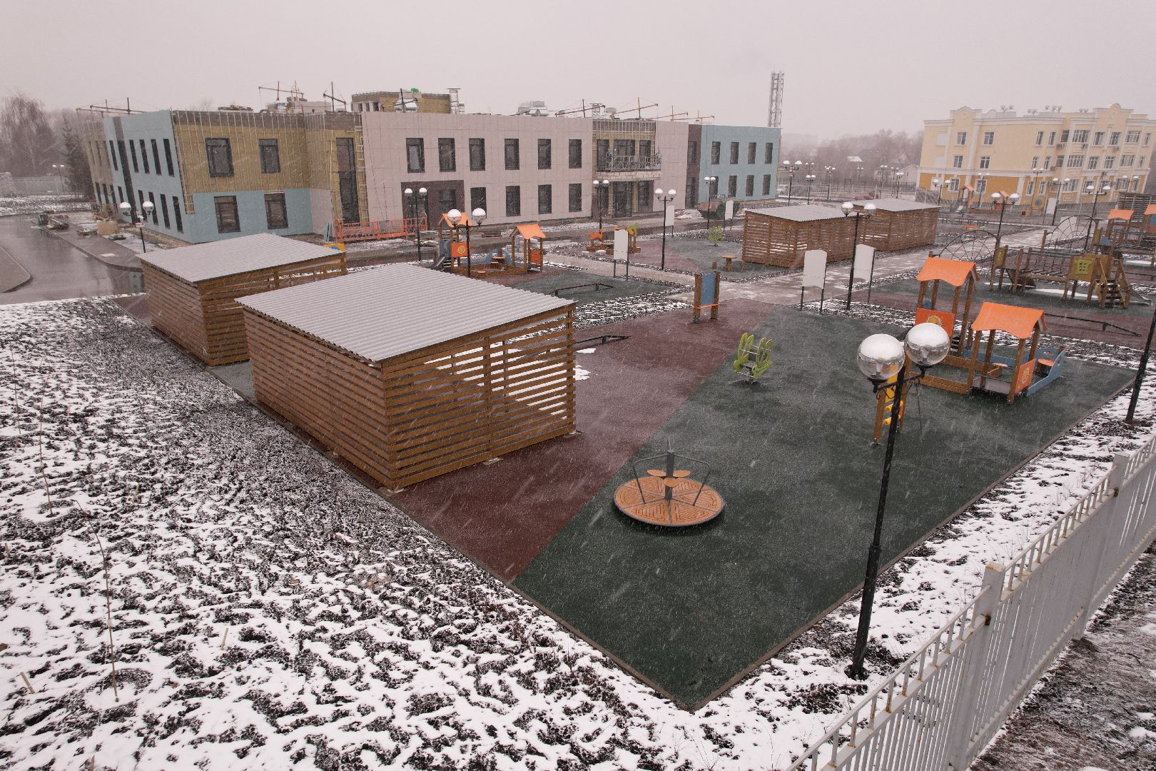 видео с коптера, коломна, детский сад в подлипки-город,