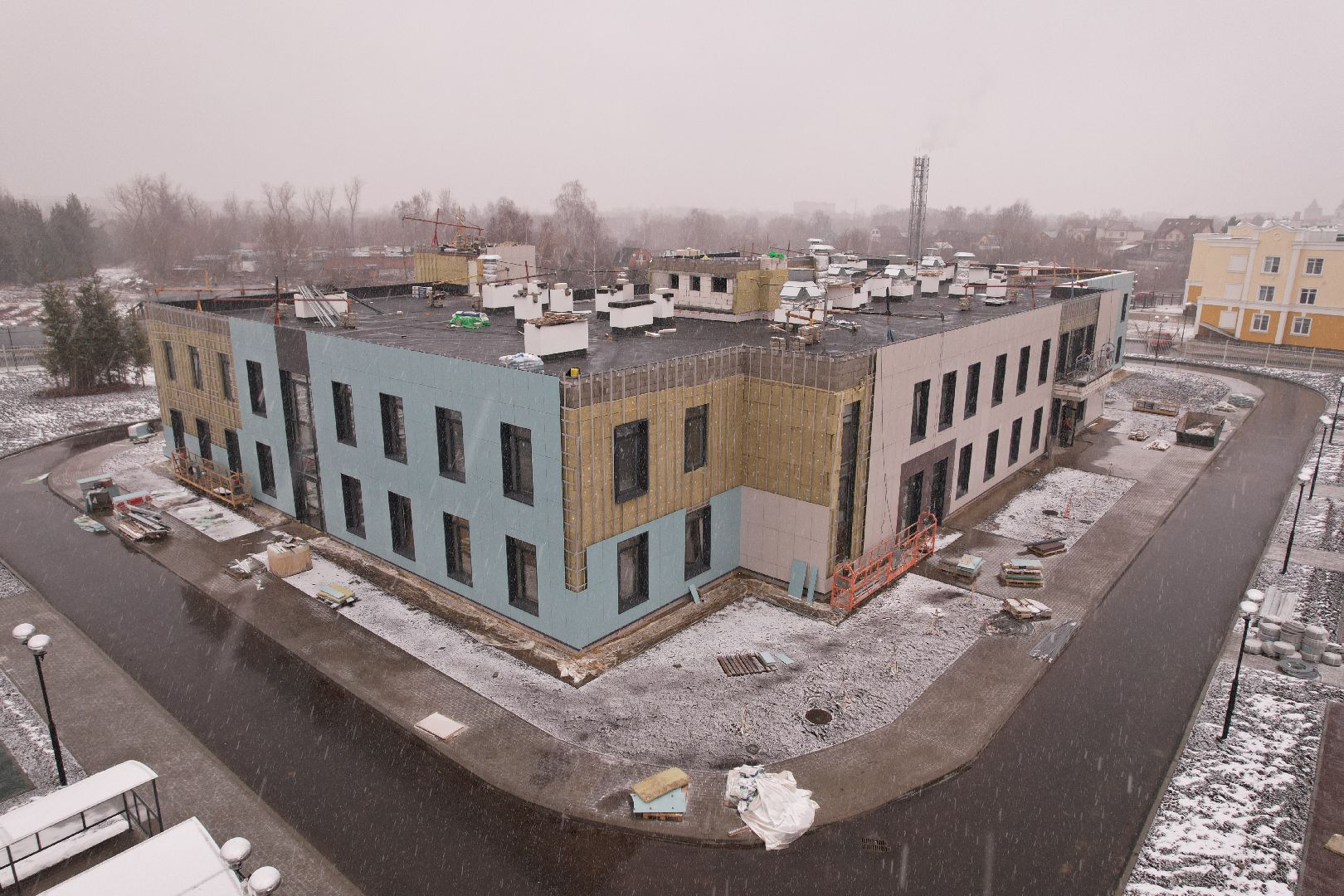 видео с коптера, коломна, детский сад в подлипки-город,