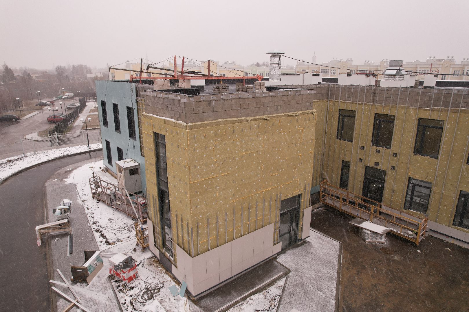 видео с коптера, коломна, детский сад в подлипки-город,