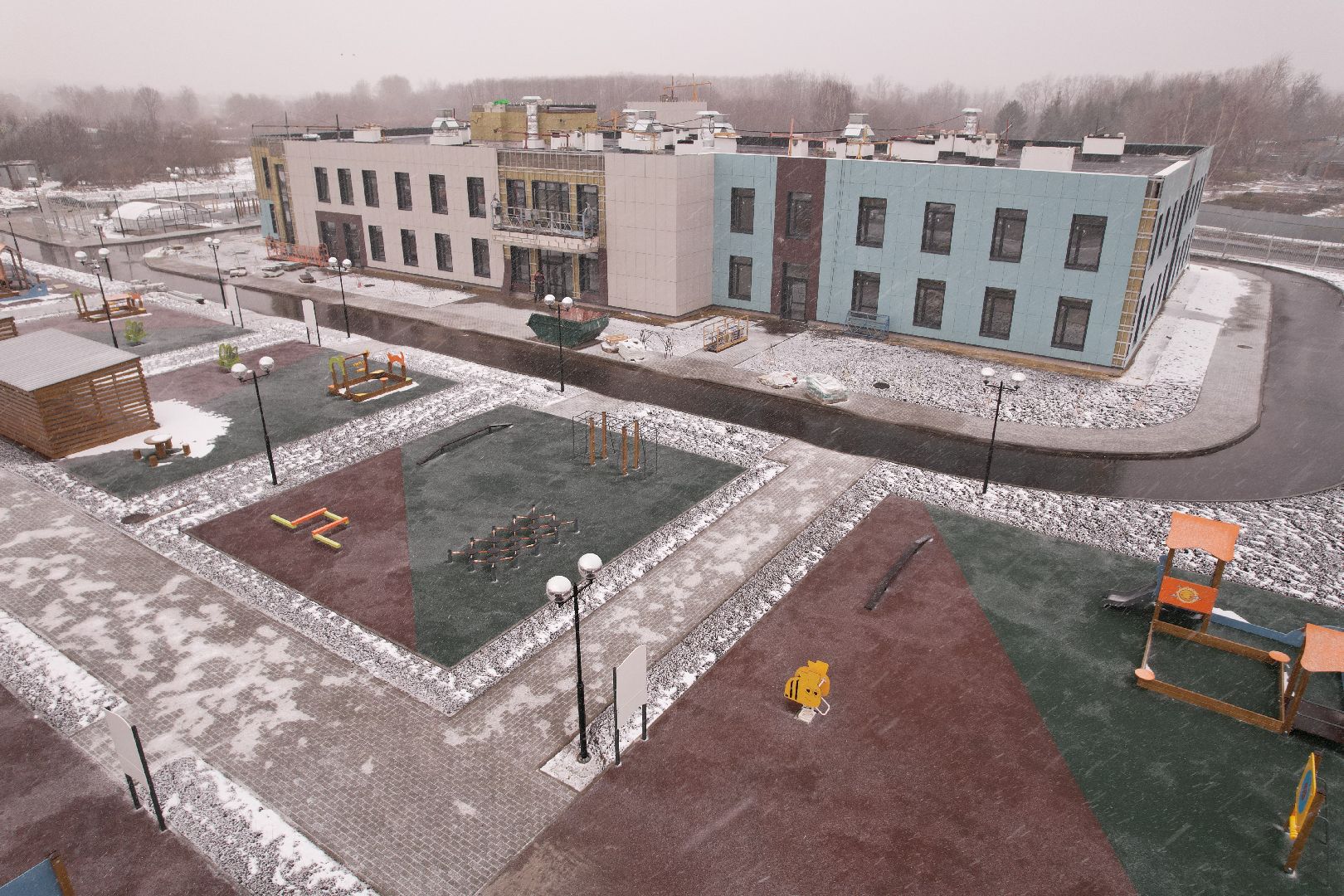 видео с коптера, коломна, детский сад в подлипки-город,