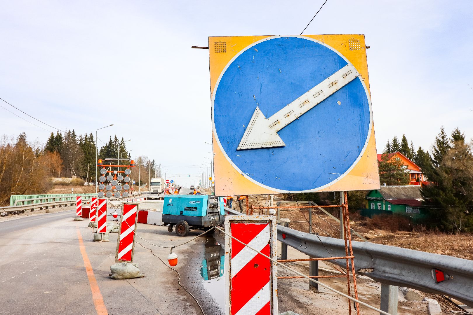 Клин, транспорт, дороги, ремонт моста, строительство,