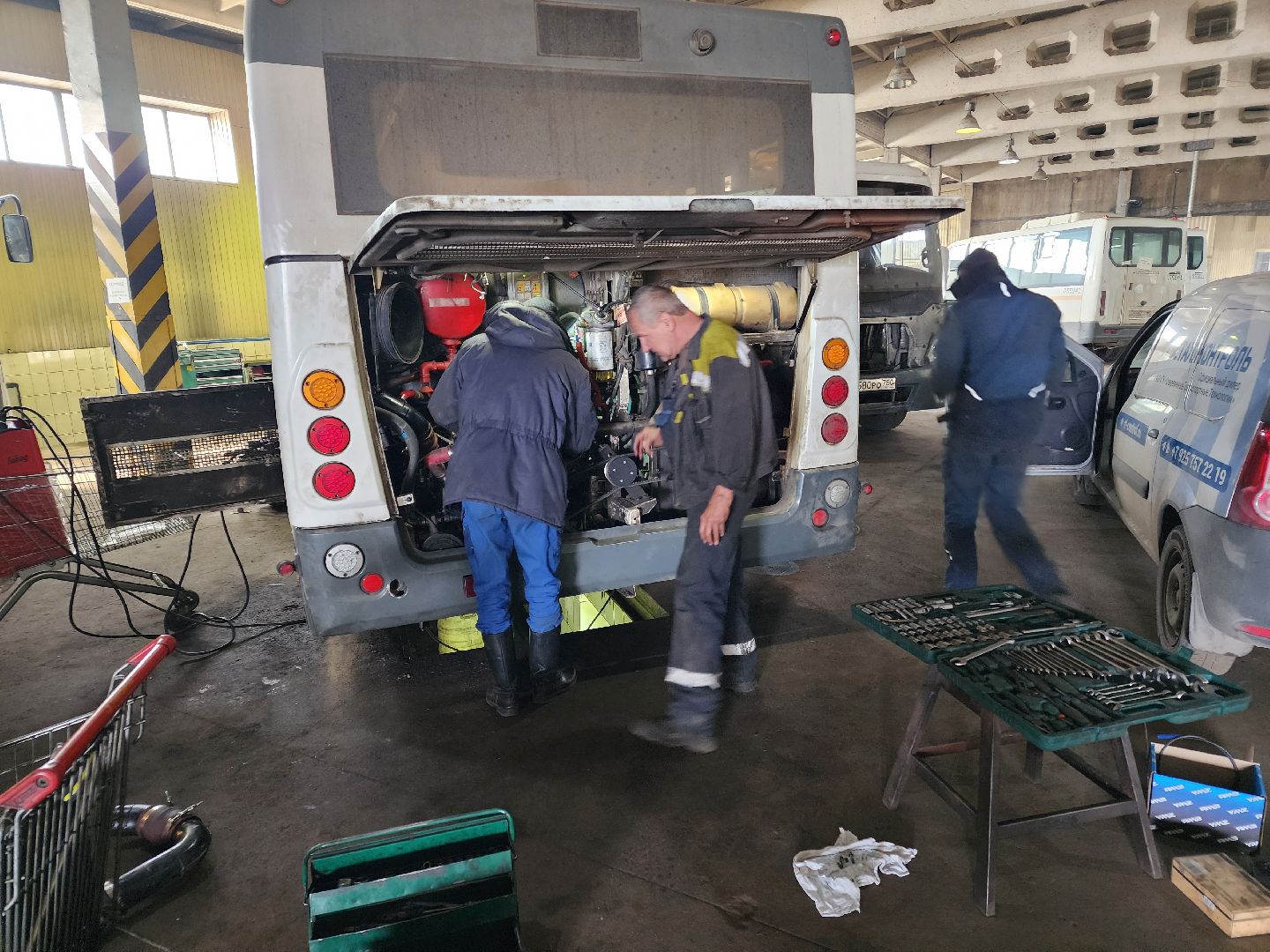 Чехов, мострансавто, общественный транспорт, автобусы, техническое состояние, ремонт, обслуживание, новые автобусы, комиссия, проверка, инспекция, глава округа михаил собакин,