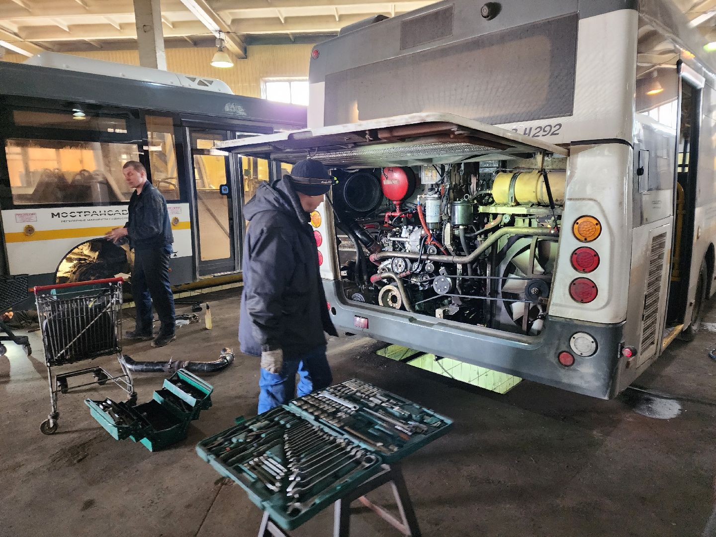 Чехов, мострансавто, общественный транспорт, автобусы, техническое состояние, ремонт, обслуживание, новые автобусы, комиссия, проверка, инспекция, глава округа михаил собакин,
