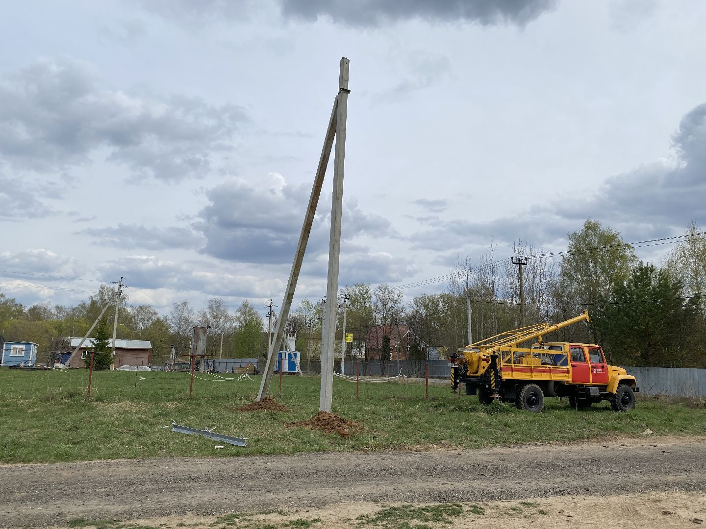 Чехов, линия, электричество, деревня, электроснабжение