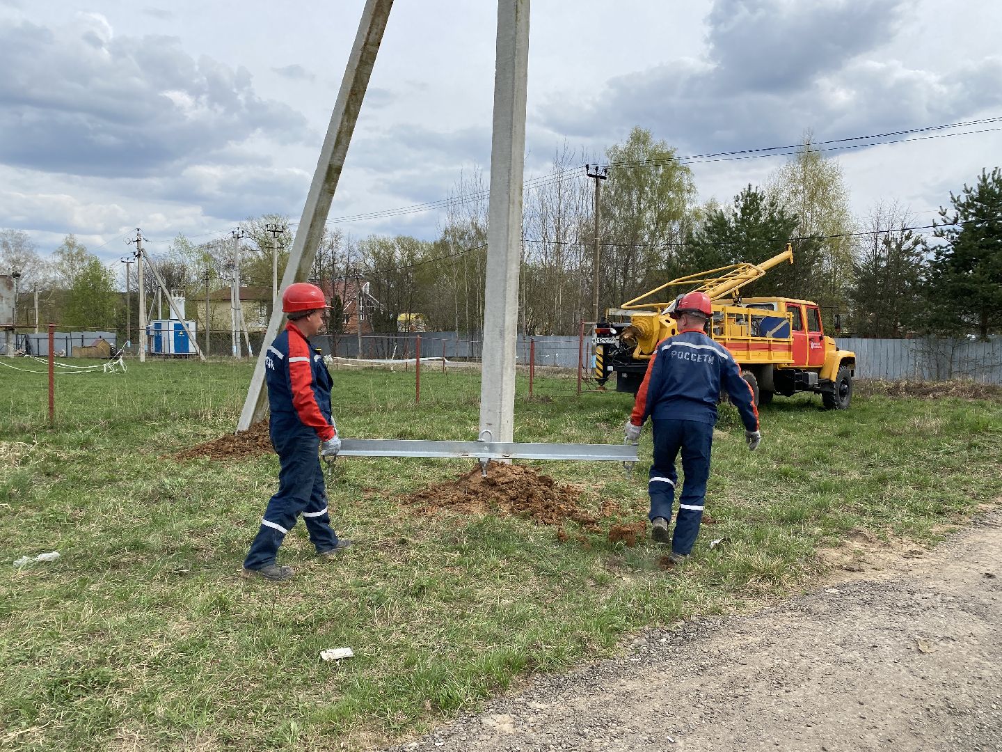 Чехов, линия, электричество, деревня, электроснабжение