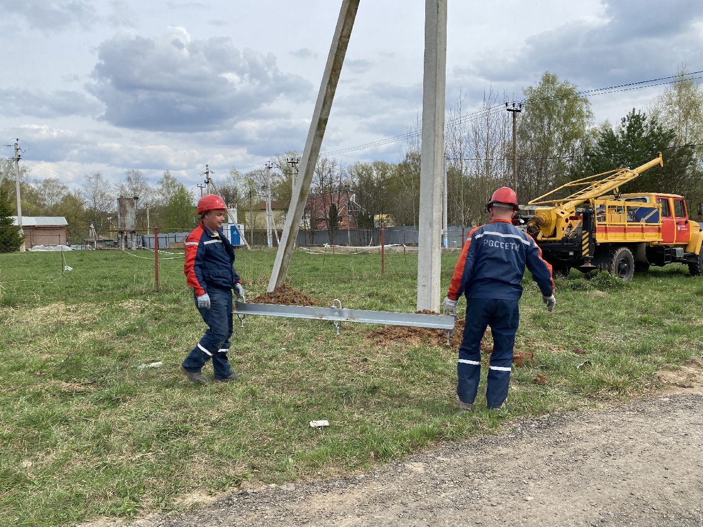 Чехов, линия, электричество, деревня, электроснабжение