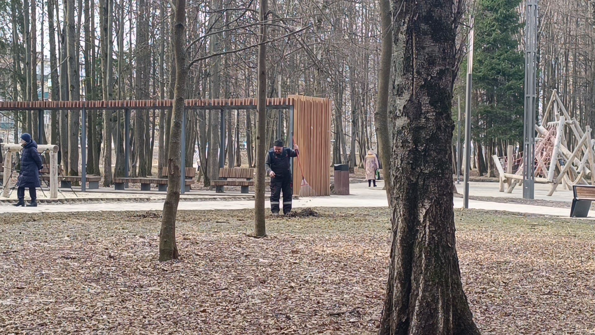 парк, уборка, лобня,