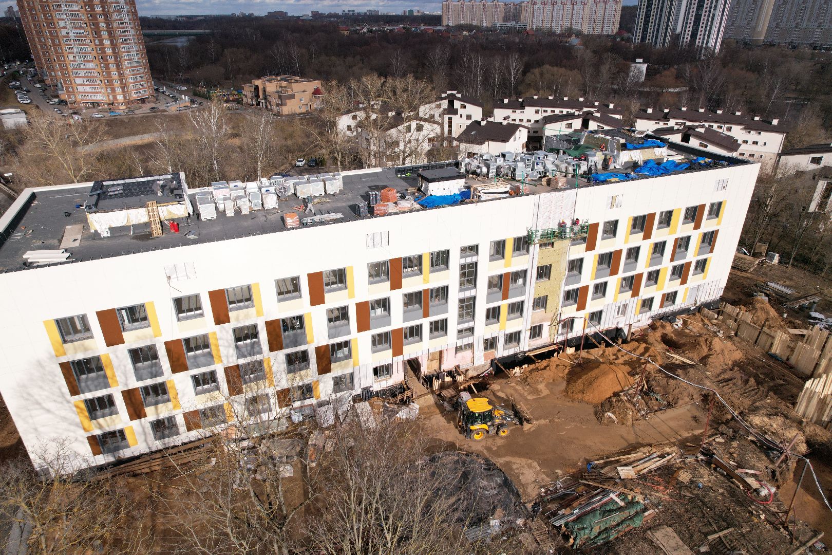 видео с коптера, капремонт роддома в химках,