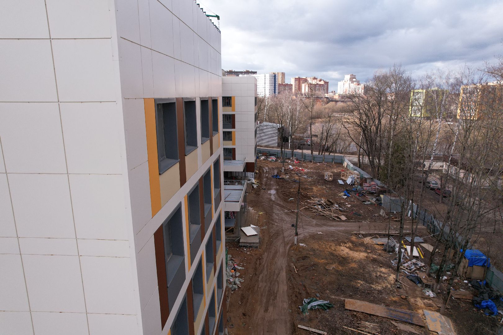 видео с коптера, капремонт роддома в химках,