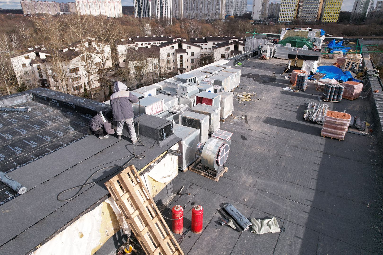 видео с коптера, капремонт роддома в химках,